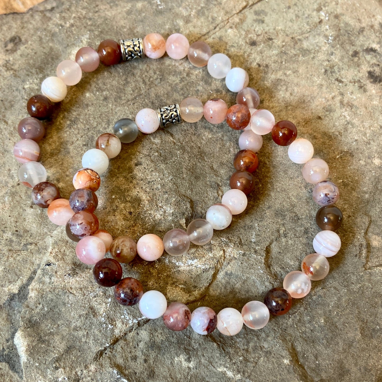 Cherry Blossom Agate Bead Bracelet