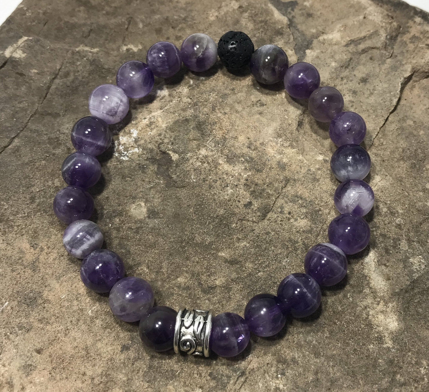 Natural Handmade Amethyst Bead Bracelet