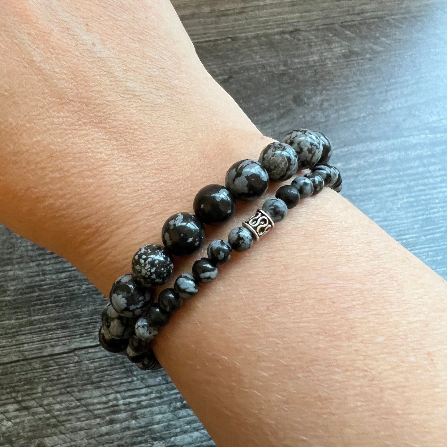 Snowflake Obsidian Bracelet