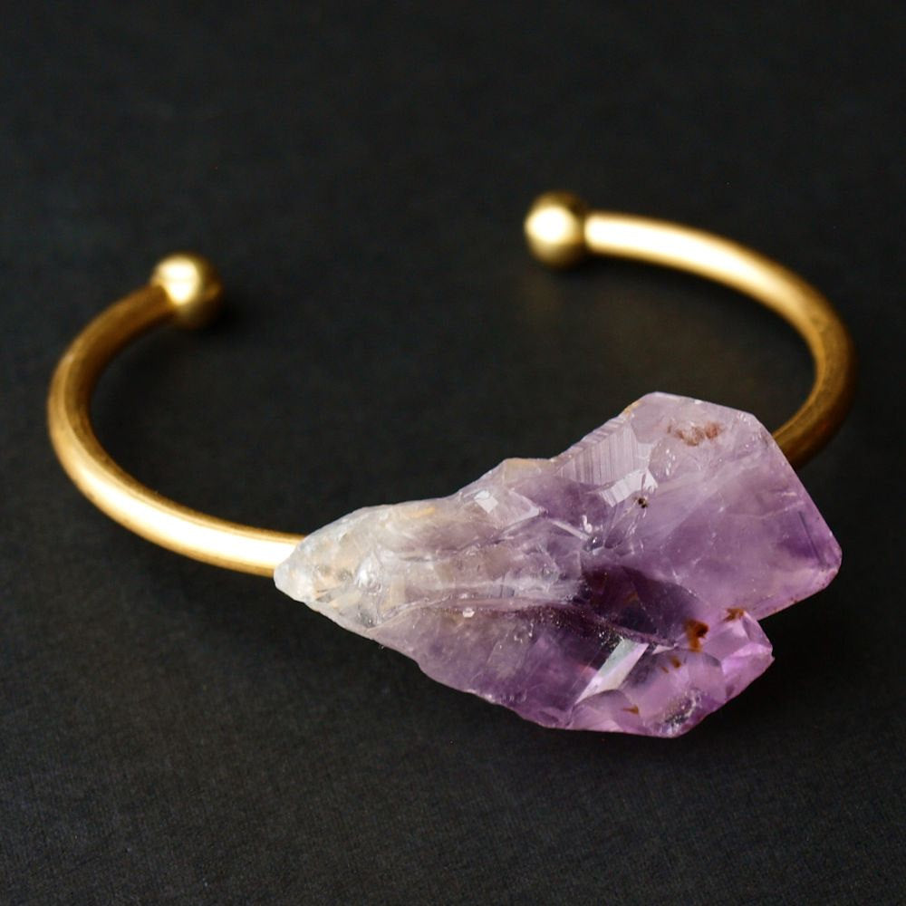 Raw Amethyst Bangle, Amethyst Bracelet