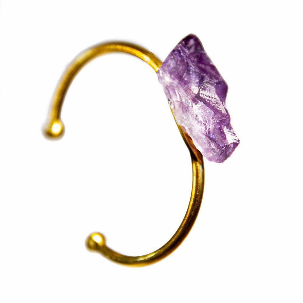 Raw Amethyst Bangle, Amethyst Bracelet