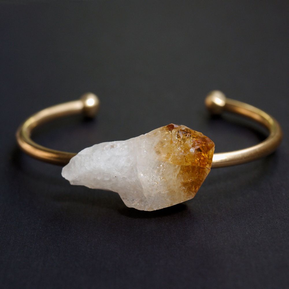 Raw Citrine Bangle