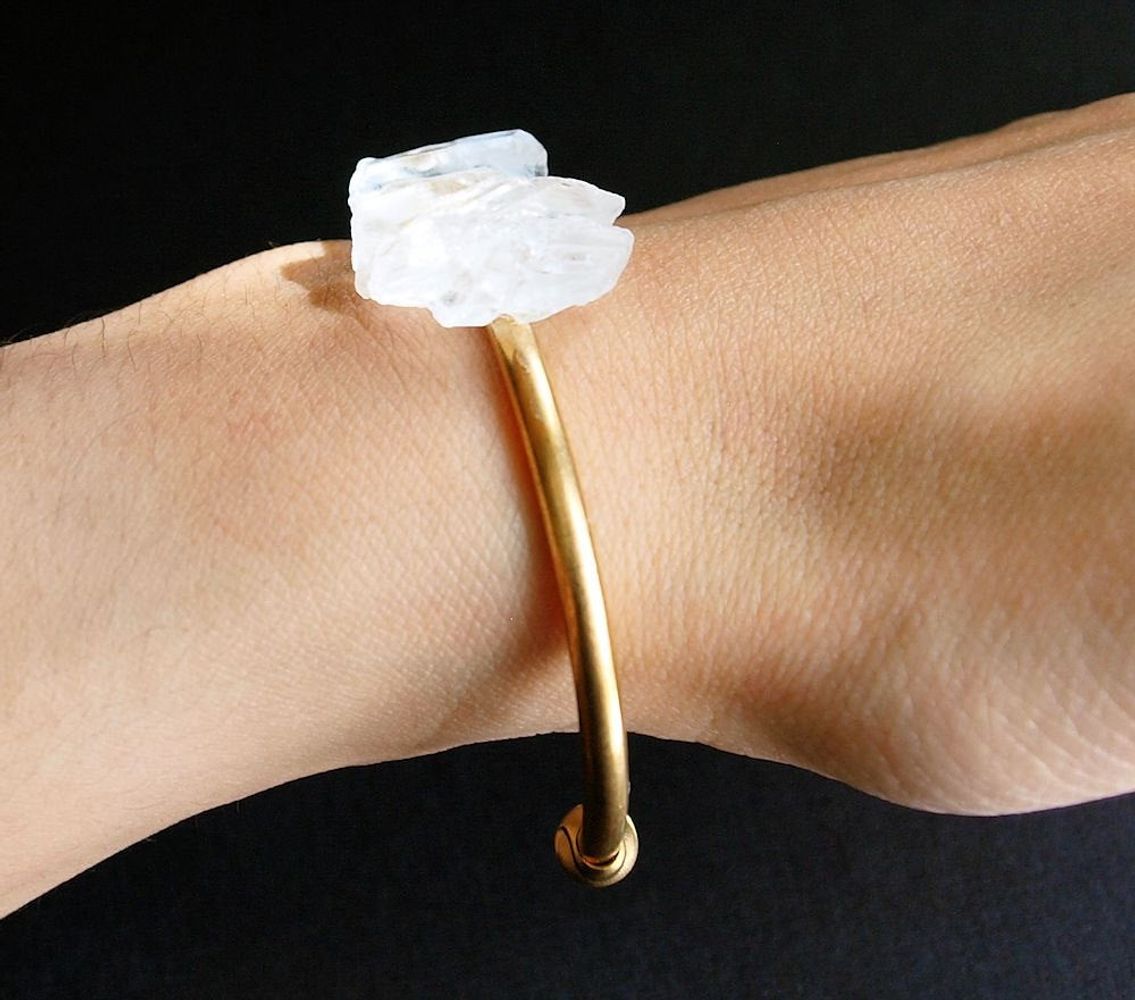 Quartz and Gold Bangle