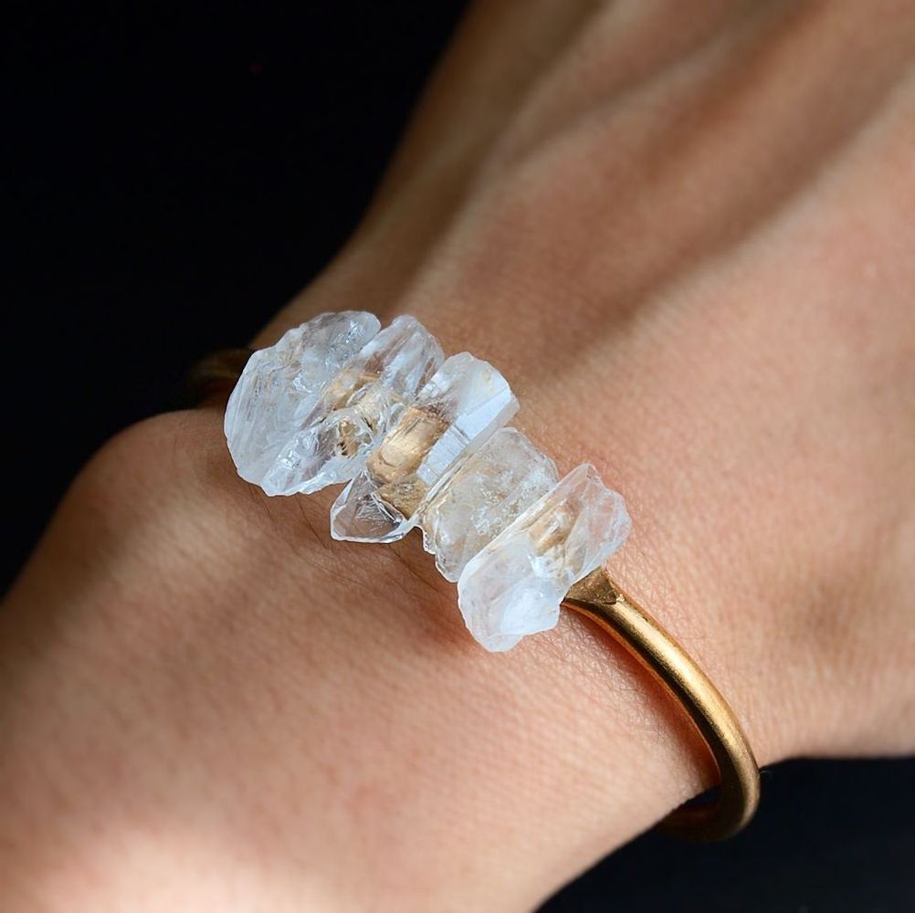 Quartz and Gold Bangle