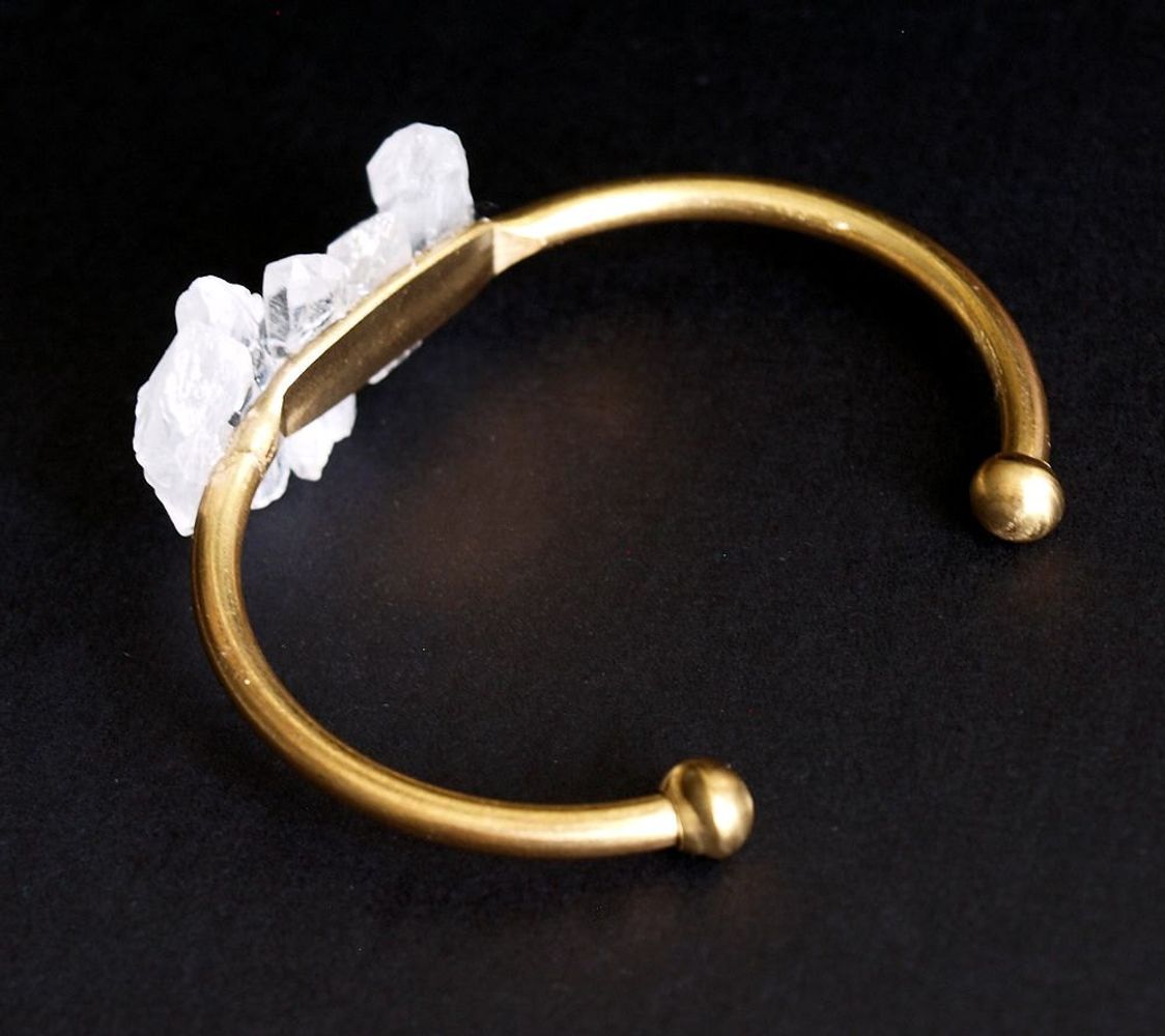 Quartz and Gold Bangle