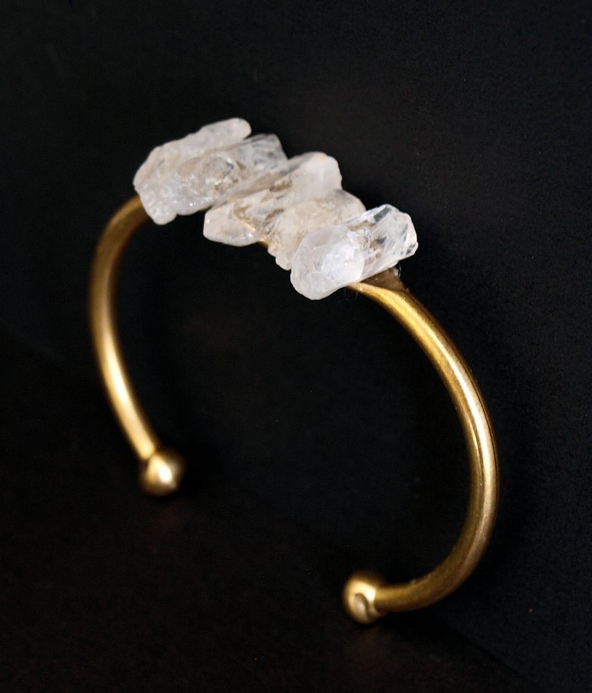 Quartz and Gold Bangle