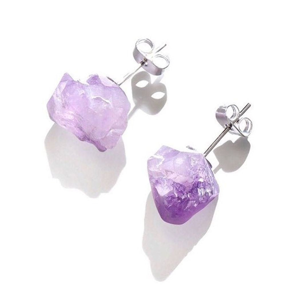 Raw Amethyst Earrings