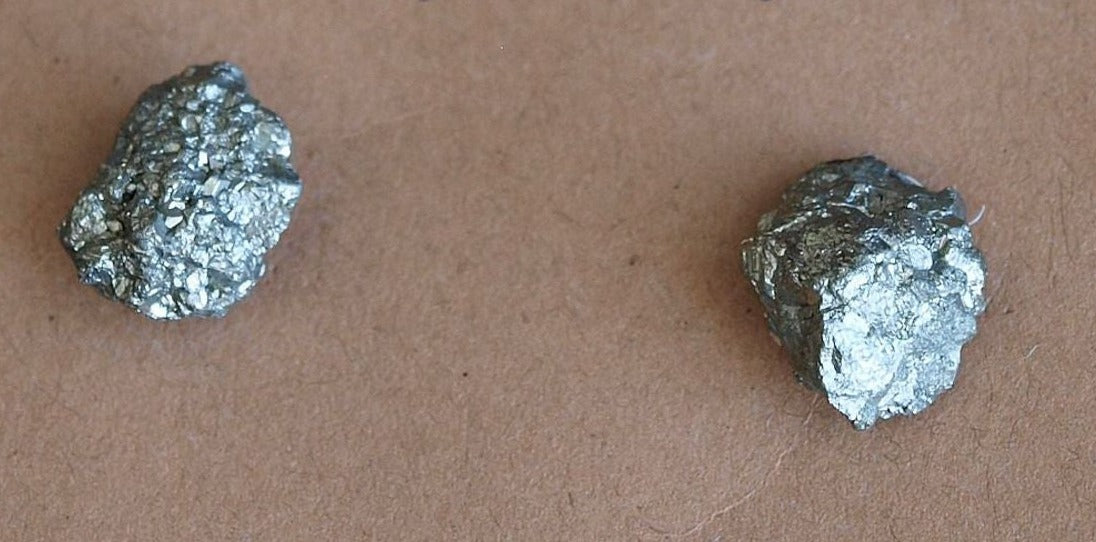 Raw Pyrite Chunk Earrings