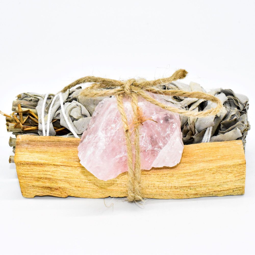 Palo Santo, Sage & Crystal Smudging Bundle