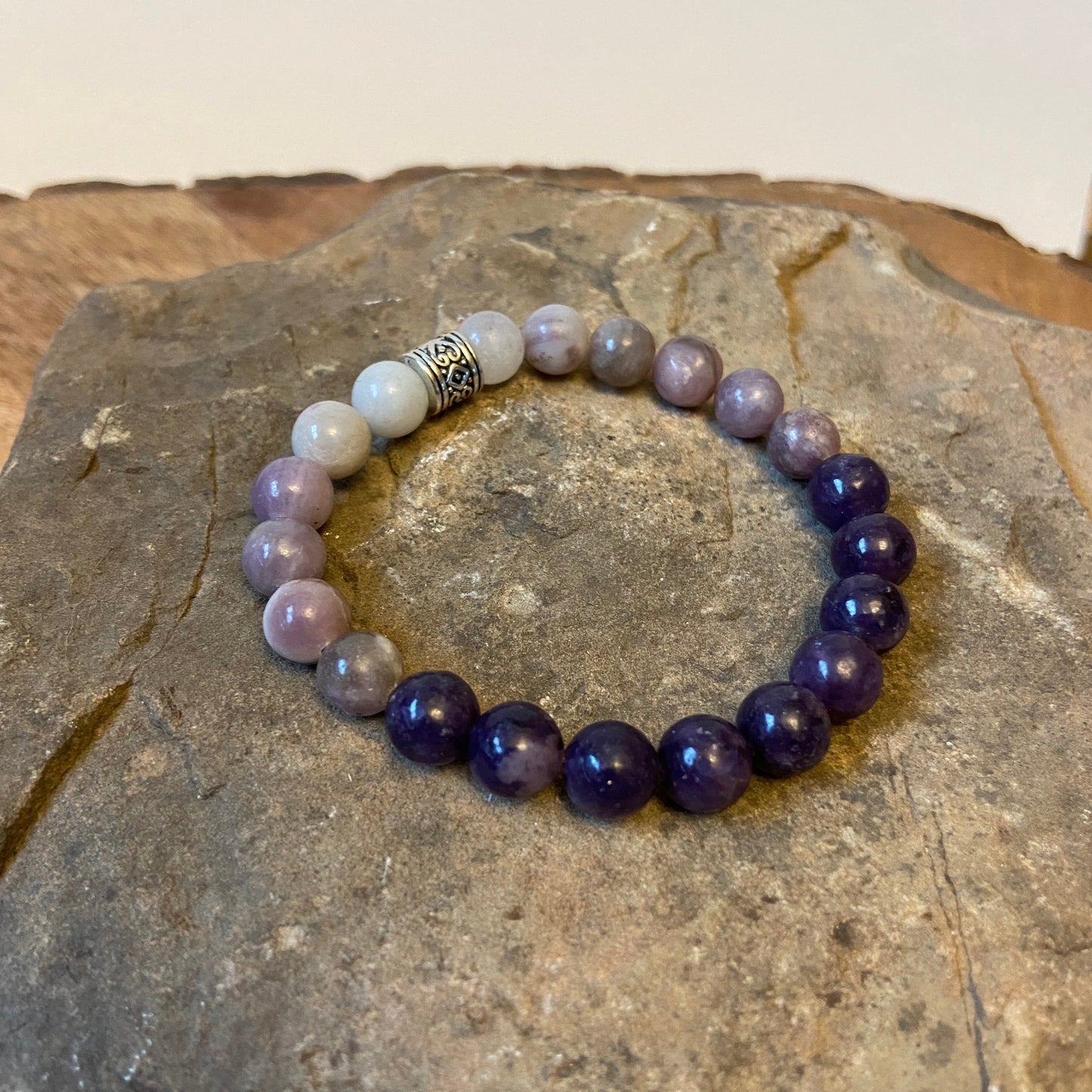 Lepidolite Ombré Bead Bracelet