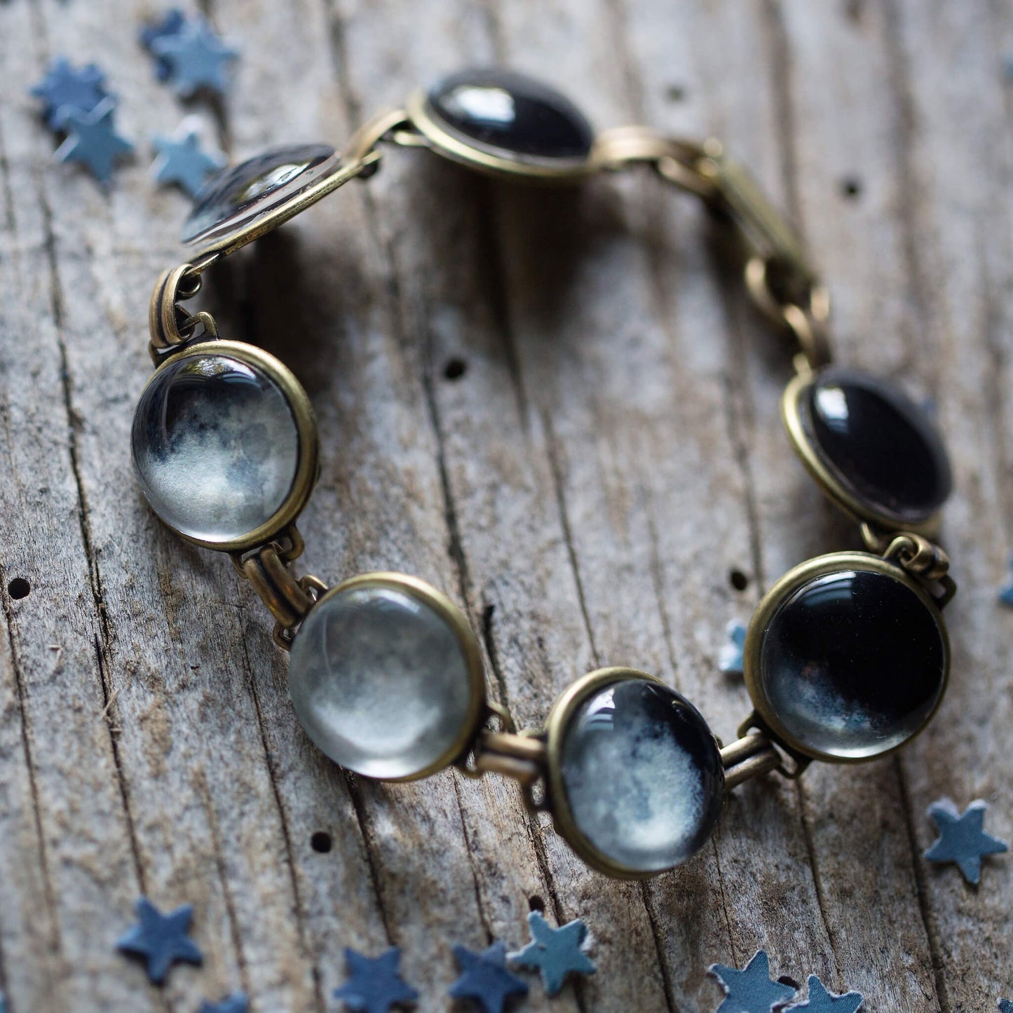 Moon Phase Bracelet - Space Jewelry, Lunar Phases